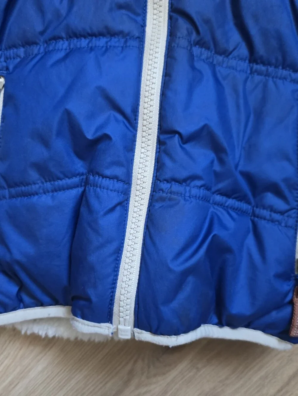 NWOT Patagonia Reversible Hooded Puffer Jacket 3T Blue Green Fleece Toddler